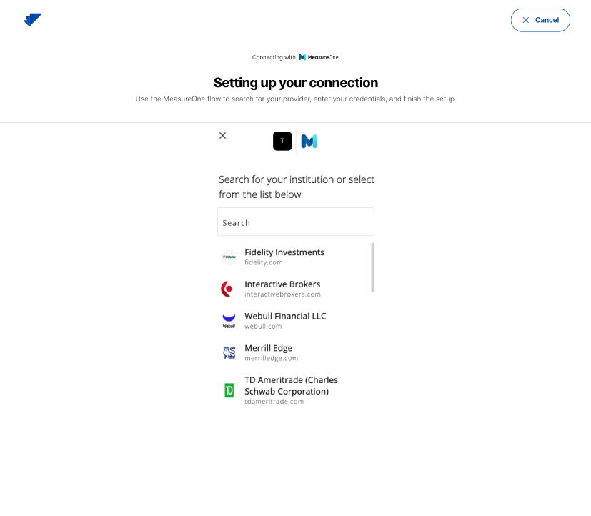 Search for a document provider to connect