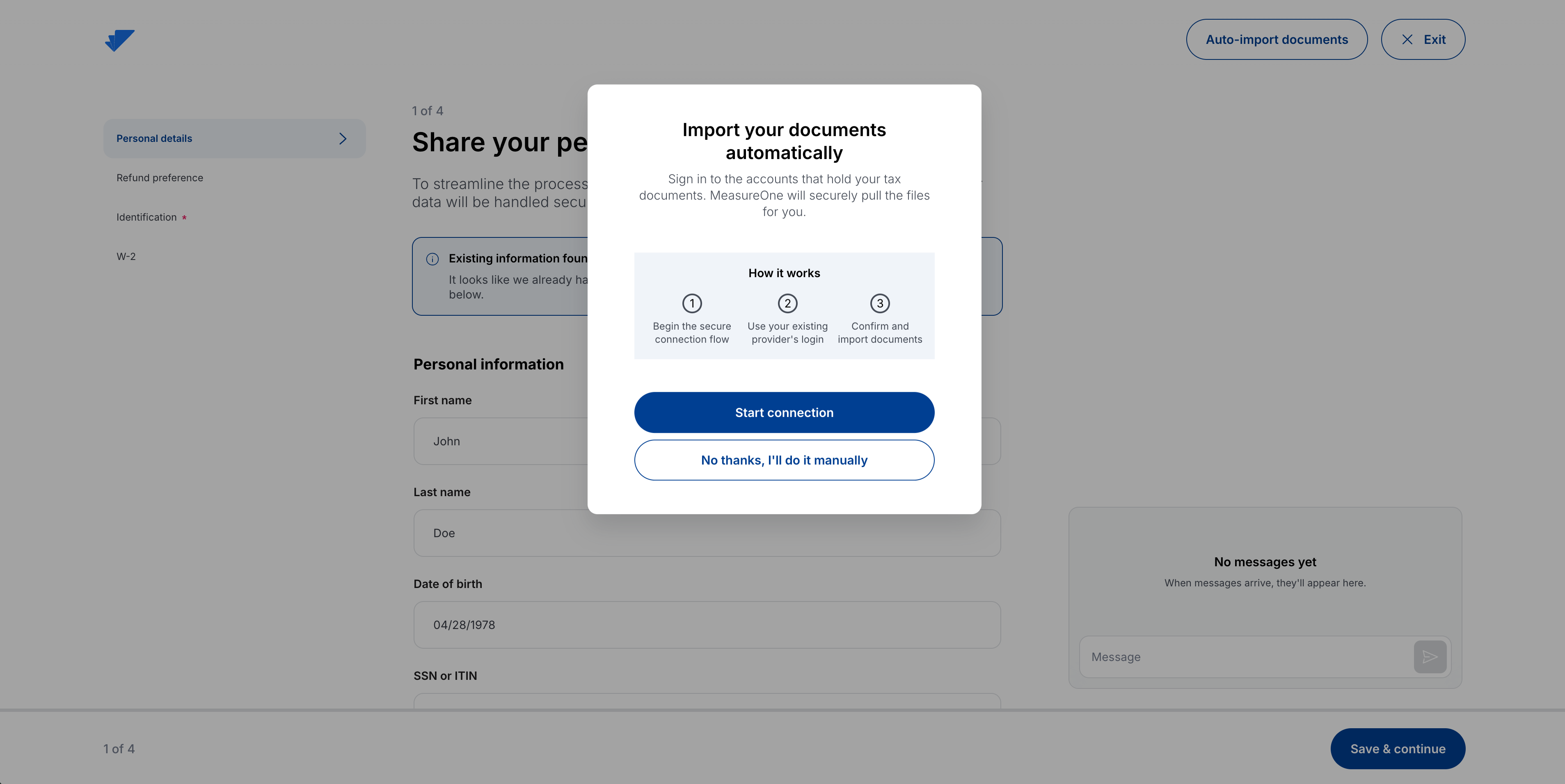 Start automatic document import from a provider