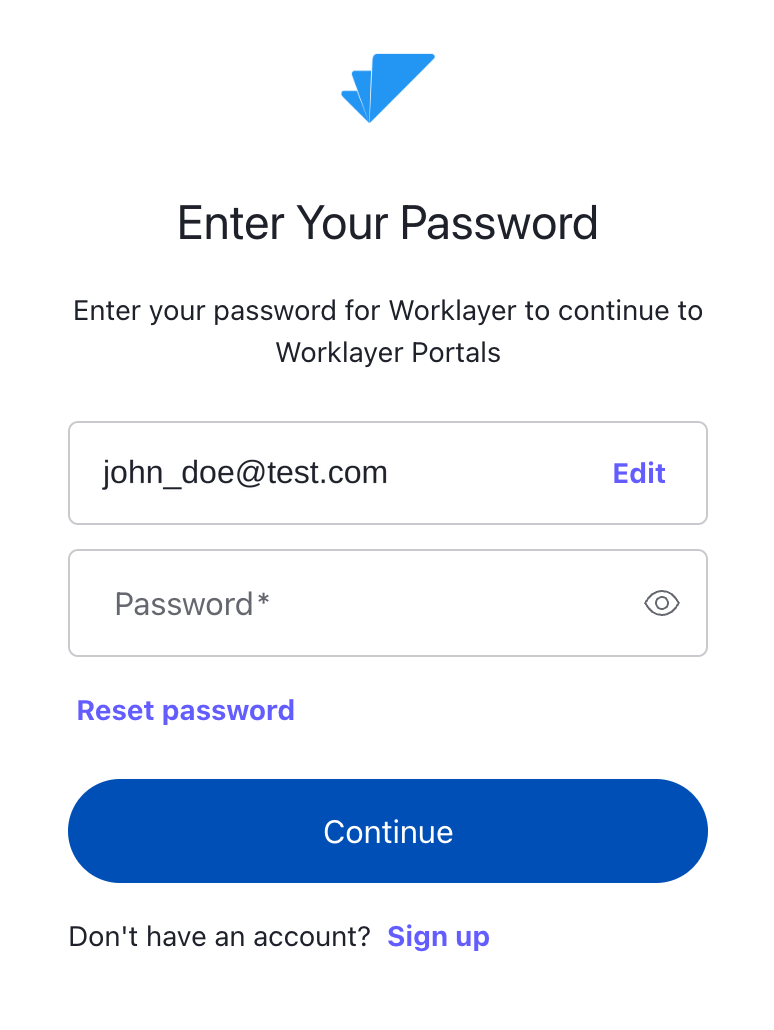 Reset password link on the sign-in screen