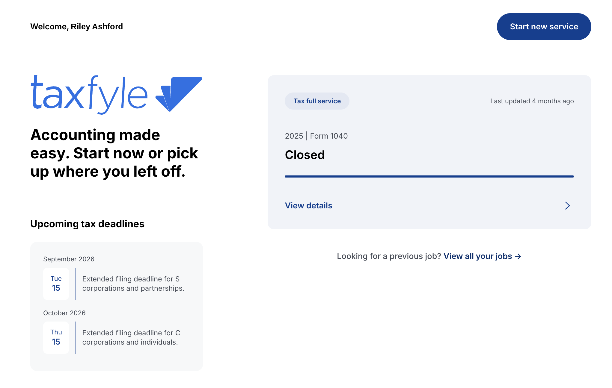 View all your jobs link on the home screen