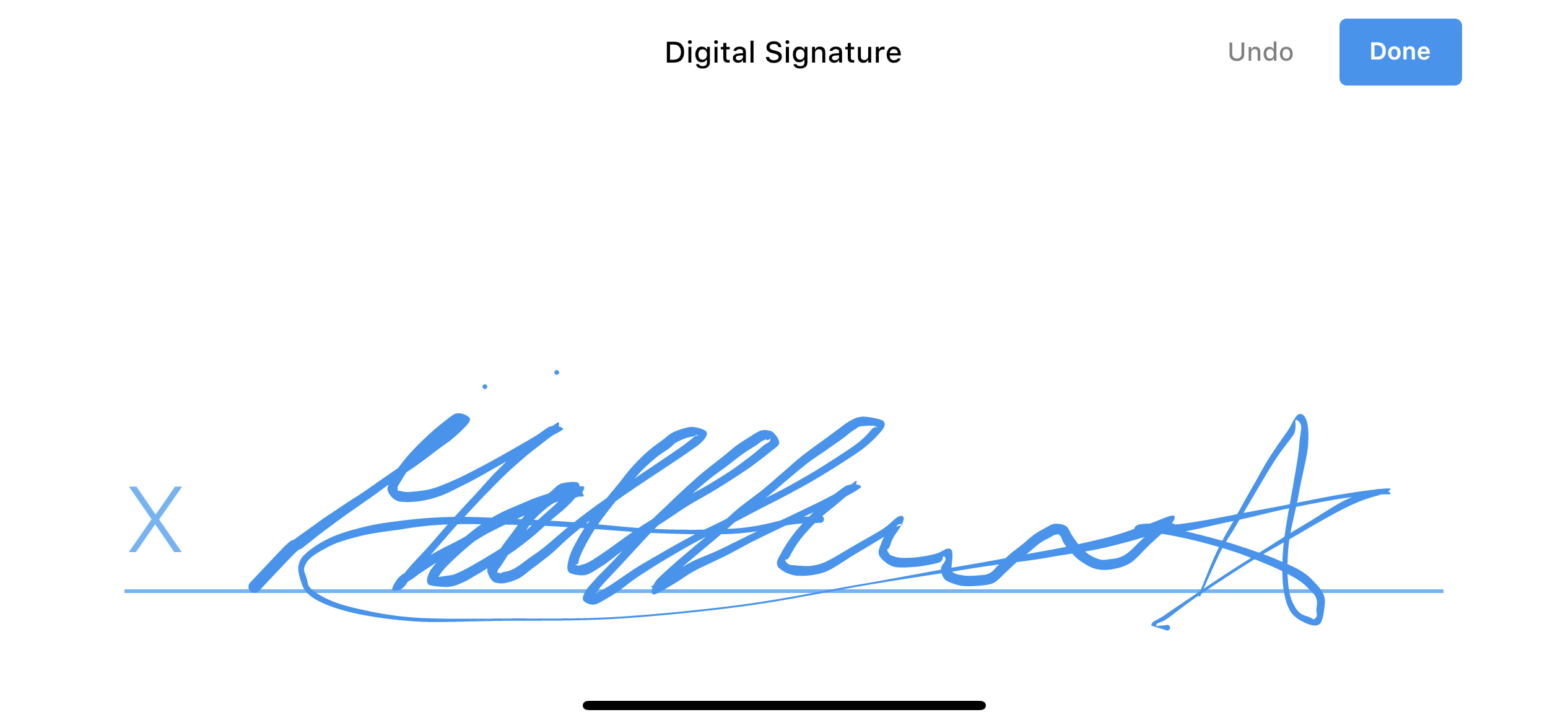 Draw a signature and select Done